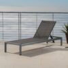 Outdoor Chaise Lounge Chair, Aluminum Adjustable Outside Chair For Pool Patio Beach Yard, All Weather Use UV Resistant 400Lbs Weight Capacity - Gray - Image 4
