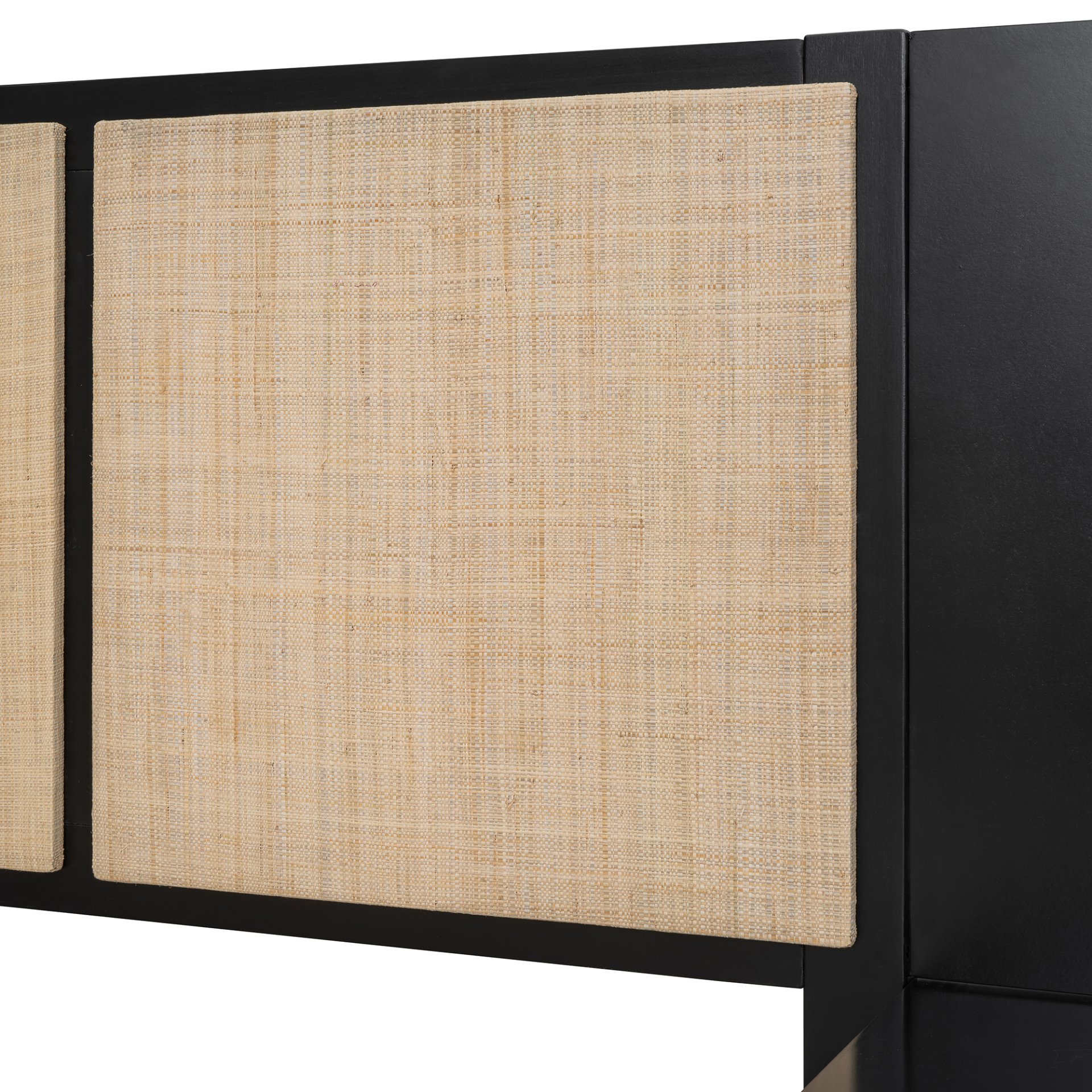 Queen Size Bed Frame With 2 Nightstands Elegant Design With Lamps - Black - Image 9