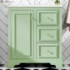 Bathroom Vanity Cabinet With Ceramic Basin, 3 Drawers And Adjustable Shelves - Green - Image 25