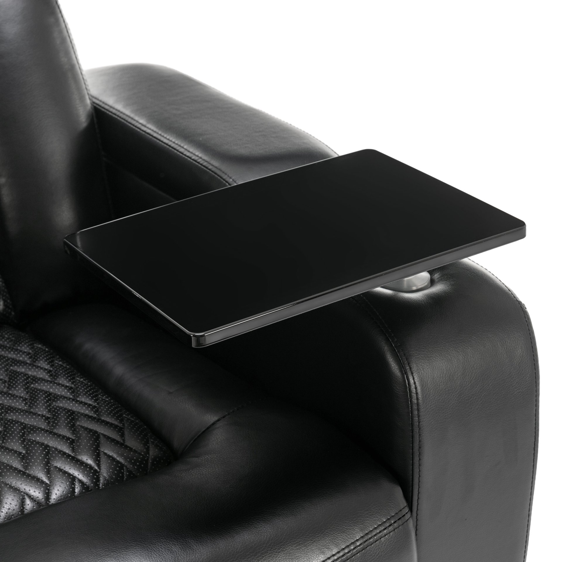 Home Theater Recliner With 270 Degree Swivel, Tray Table, Phone Holder, Cup Holder & USB Port - Black - Image 25