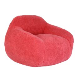 Giant Bean Bag Chair For Adults, Spacious Memory Foam Bean Bag Sofa With Armrests Teddy Fabric, Comfy Seating For Living Room Or Bedroom - Pink