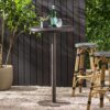Outdoor Round Rattan Bar Table With Iron Frame - Multi Brown - Image 4