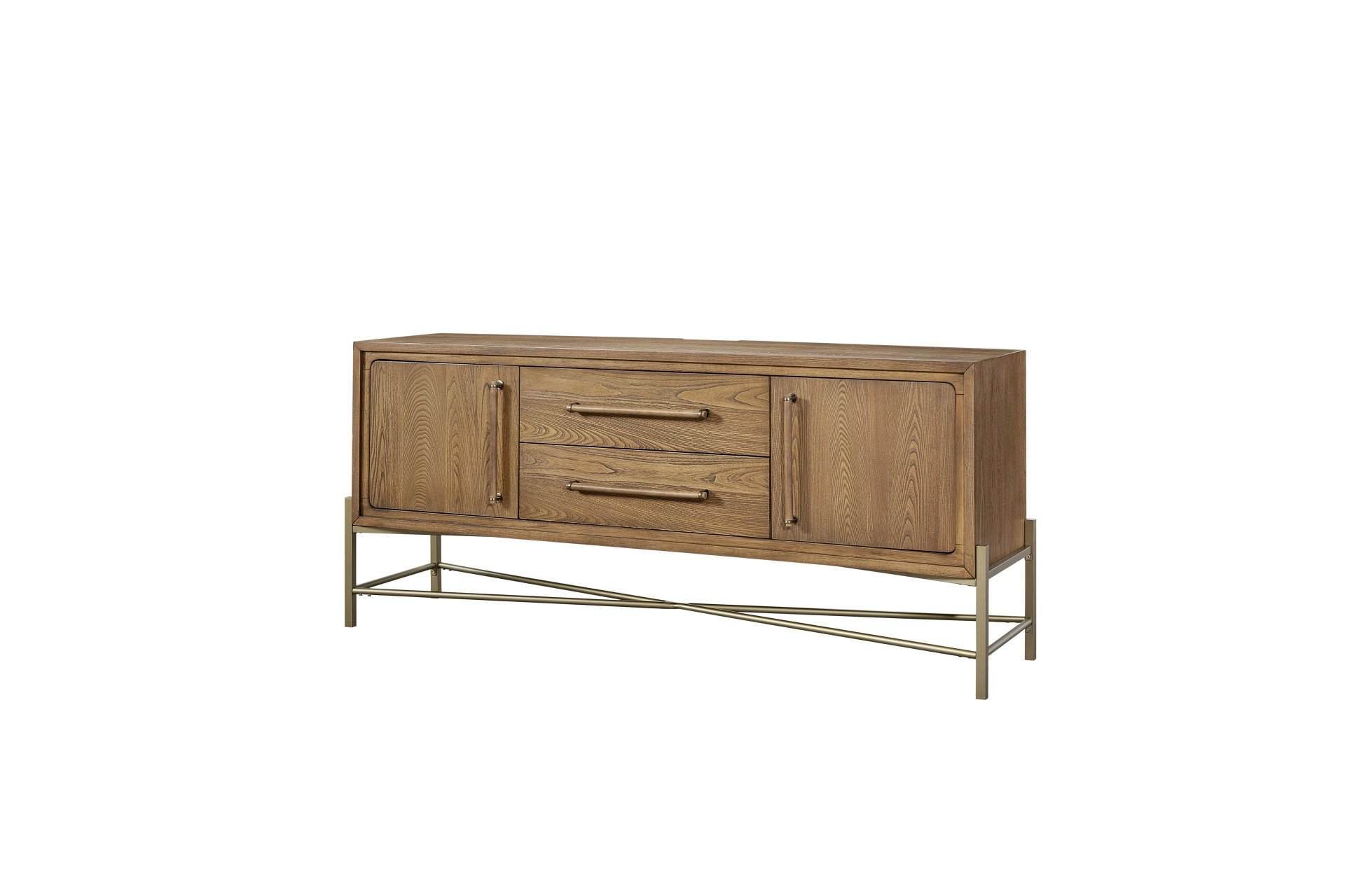 Metal Base Sideboard - Light Brown - Image 9