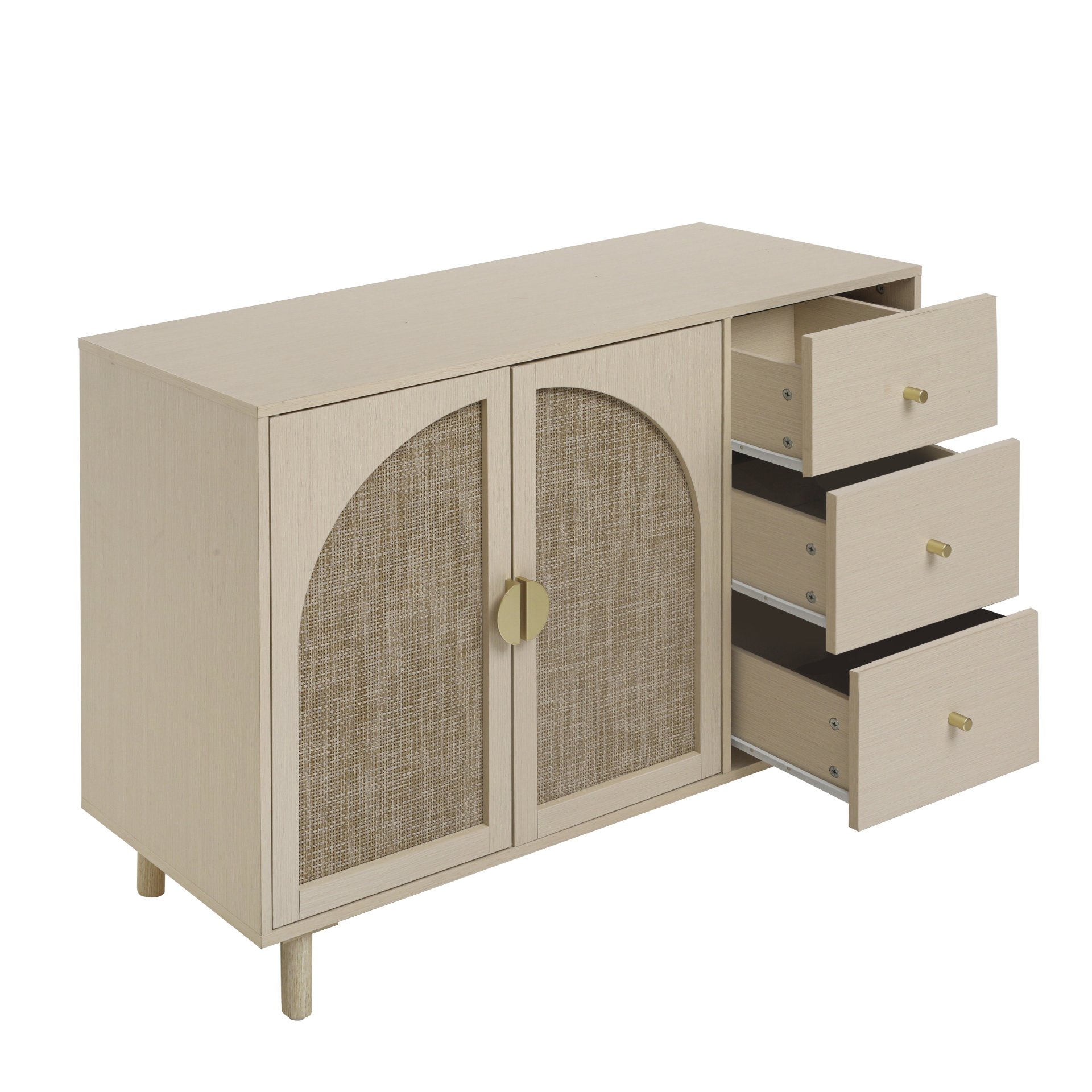 2 Door 3 Drawer Cabinet, Suitable For Bedroom - Natural - Image 11
