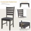 Dining Room Table And Chairs With Bench, Rustic Wood Dining Set (Set of 6) - Gray - Image 7