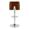 Ariana - Mid-Century Modern Adjustable Barstool With Swivel With Rounded Rectangle Footrest (Set of 2) - Chrome / Walnut / Beige - Image 5