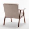 Accent Chair, Classic Mid Century Modern For Extra Seating - Light Camel - Image 3