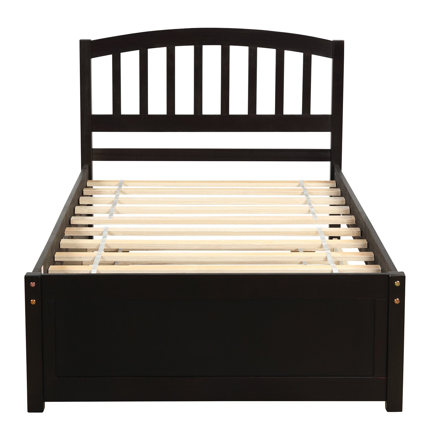Twin Size Platform Bed Frame With Trundle - Espresso - Image 10