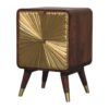 Avora - Brass Embossed 2 Drawer Nightstand - Brown / Golden - Image 3