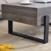 Rustic Wood Grain Coffee Table With Black Metal Legs Elegant Natural Wood Tones - Gray - Image 9