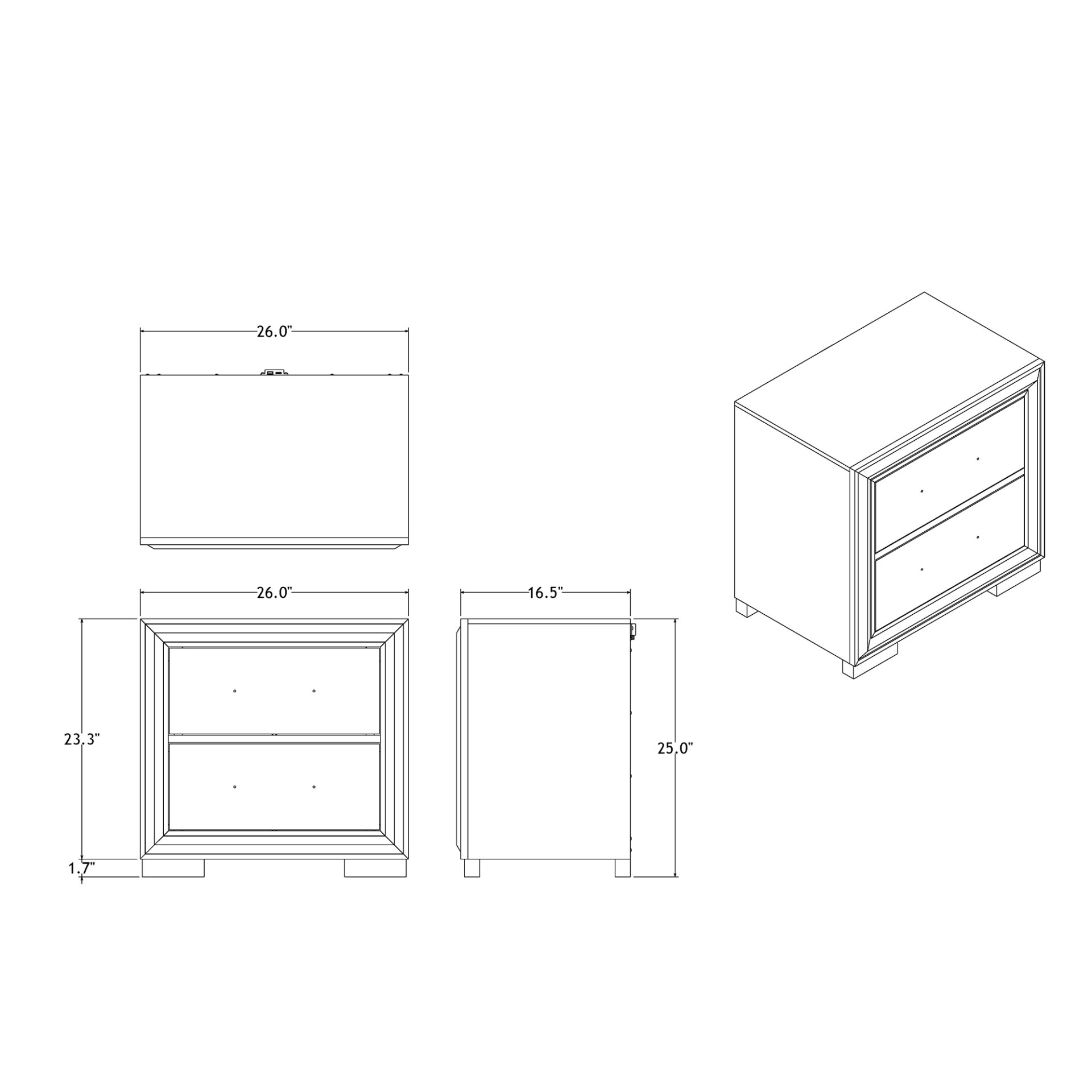 Adelaide - Nightstand - Gray / Black - Image 6