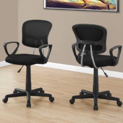 Office Chair, Adjustable Height, Swivel, Ergonomic, Armrests, Mesh, Contemporary / Modern - Black