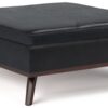Owen - Square Coffee Table Storage Ottoman - Midnight Black - Image 4
