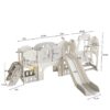 Versatile Toddler Slide With 11 - 1 Activity Center - Gray / Ivory - Image 3