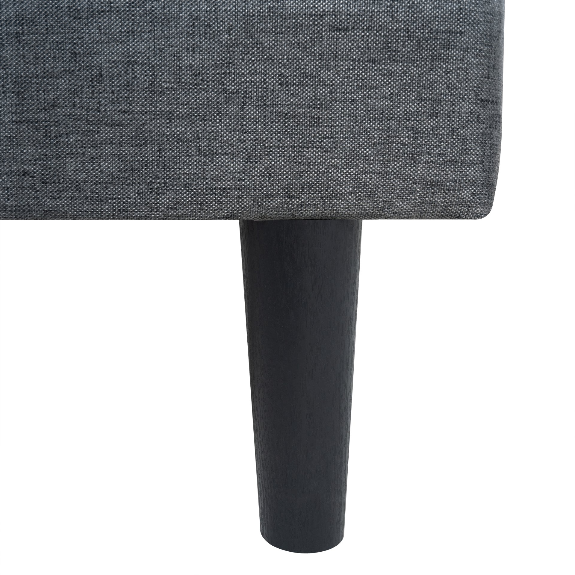 Queen Size Upholstered Platform Bed Frame With Button Tufted Linen Fabric Headboard - Dark Gray - Image 10