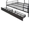 Full Long Over Queen Bunk Bed With 2 Drawers - Black - Image 7