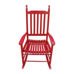 Wooden Porch Rocker Chair - Rose Red