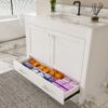 43" Bathroom Vanity, Multi Functional Cabinet - White - Image 11