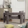 Modern Loveseat Sofa, Comfy Upholstered 2 Seater Sofa, Small Loveseat Accent Couch For Leisure Areas - Gray - Image 12