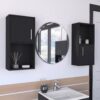 Wall Mounted Bathroom Medicine Cabinet Eak Two Doors, Two Shelves - Black - Image 2