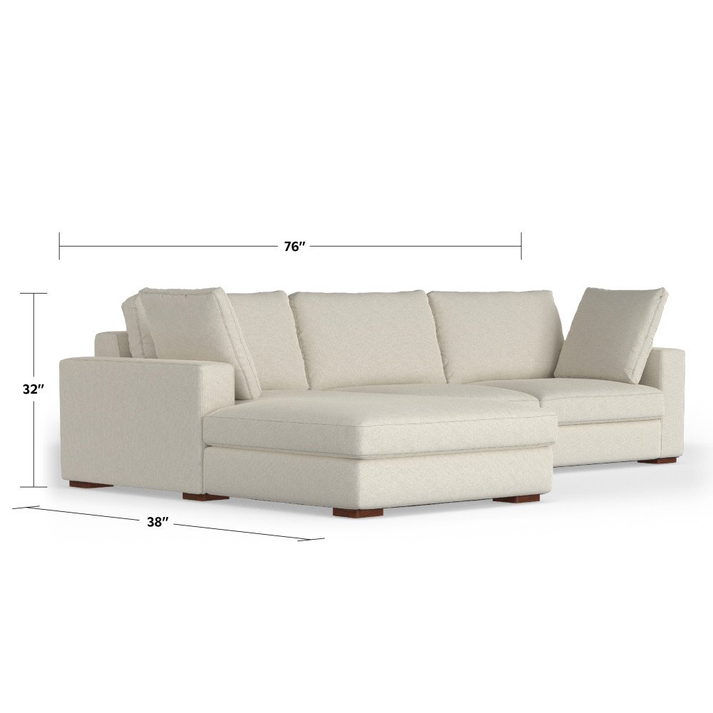 Charlie - Deep Seater Left Sectional Sofa - Cream - Image 10