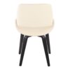 Fabrico - Mid-Century Modern Accent Dining Chair (Set of 2) - Black / Cream - Image 5
