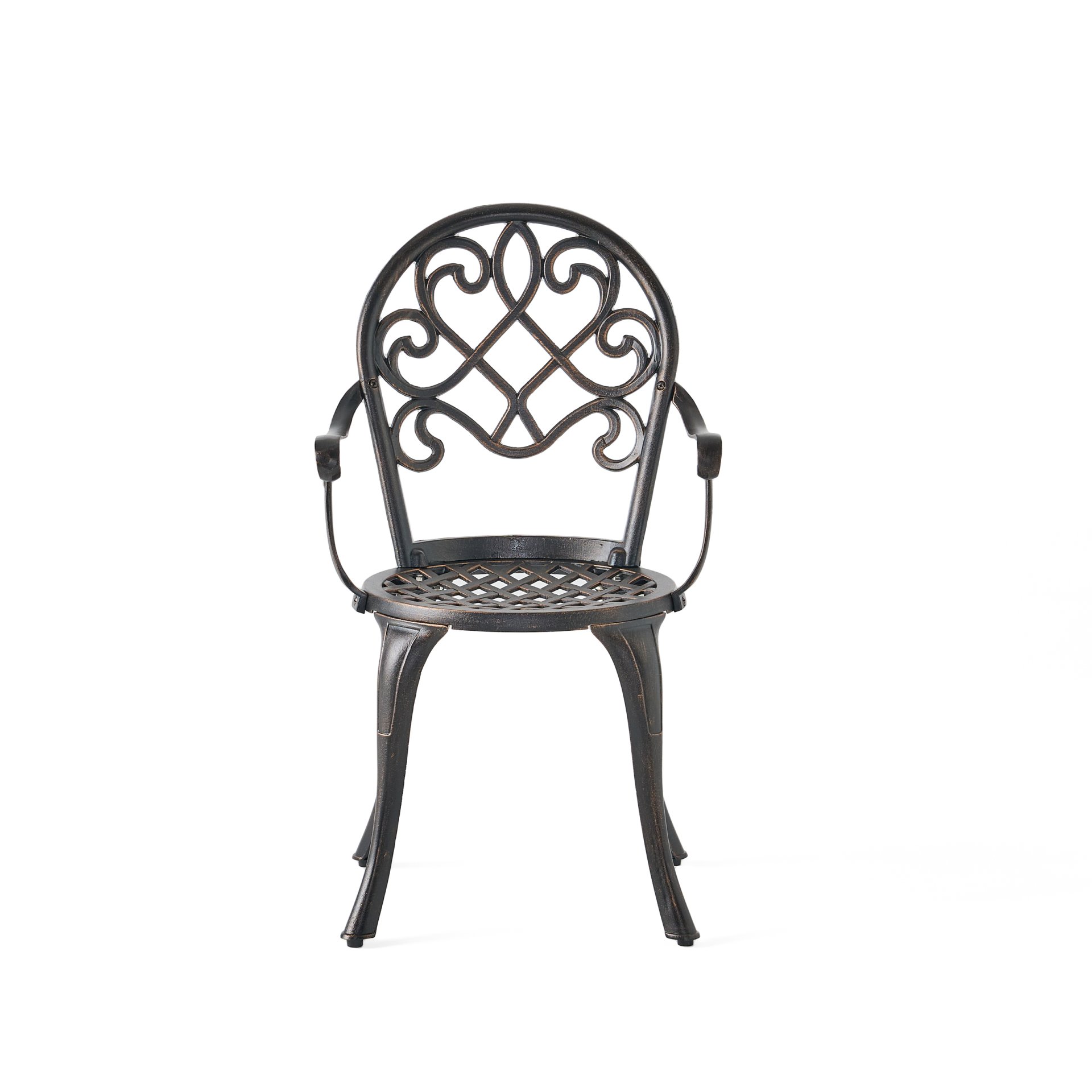 3 Piece Outdoor Aluminium Cast Bistro Set With Ice Bucket - Copper - Image 6