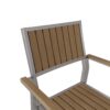 Stylish Modern Faux Wood & Aluminum Outdoor Dining Chairs, (Set of 2) - Natural - Image 13