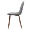 Mid Century Dining Chair (Set of 2) With Fabric Upholstery, Dark Walnut Metal Legs - Light Gray - Image 7