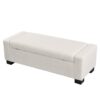 Textured Boucle Ottoman Bench With Hinged Lid For Seating And Storage - Beige - Image 9