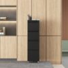 Heavy Duty Metal 4 Drawer Locking Vertical File Cabinet With Wheels For Home & Office - Brushed Nickel - Image 2