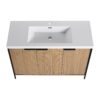 Modern Freestanding Bathroom Vanity With Resin Sink & Soft Close Doors - Light Coffee - Image 12