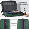 Expanable Spinner Wheel 2 Piece Luggage Set ABS Lightweight Suitcase With Tsa Lock 20" / 24" - Green - Image 4