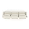 Elegant 3 Seater Sofa With Lumbar Pillow Chenille Upholstery Wooden Base Ergonomic Design - Beige - Image 22