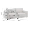 Modern Square Arm Sofa With Soft Fabric Upholstery, Deep Cushions, Sturdy Wooden Legs - White - Image 3