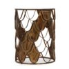 Boho Glam Pino Side Table With Fish Scale Design Tempered Glass Top - Brown - Image 6
