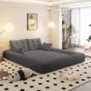 Human Dog Bed, Lazy Sofa Couch, Multifunctional Foldable Sofa Bed, 3 In 1 Teddy Fabric Sleeper Sofa Bed For Living Room Guest Bed, Playroom - Gray - Image 5