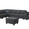 Hannah - Sectional Sofa With Ottoman - Dark Gray - Image 4