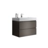 Alice - 30" Bathroom Vanity With Sink, Large Storage Wall Mounted Floating Bathroom Vanity For Modern Bathroom, One-Piece Sink Basin Without Drain And Faucet - Gray / White - Image 4