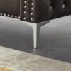 Wide Sofa With Jeweled Buttons, Square Arm, 2 Pillows - Gray - Image 13