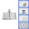 Square Rain Shower Head Ultra Thin 304 Stainless Steel Ceiling / Wall Mount Bath Fixture - Chrome - Image 8