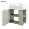 Modern Floating Bathroom Vanity With Ceramic Basin, Perfect For Small Bathrooms, Right Side Storage - Green - Image 9