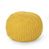 Bordeaux - Knitted Cotton Round Pouf, Versatile Ottoman Or Floor Cushion - Yellow - Image 4