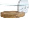 Contemporary Artistic Double Layer Coffee Table Marble And Wood Grain Collision - Transparent / White - Image 11