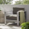 Outdoor Aluminum Club Chair With Cushion - Gray - Image 9