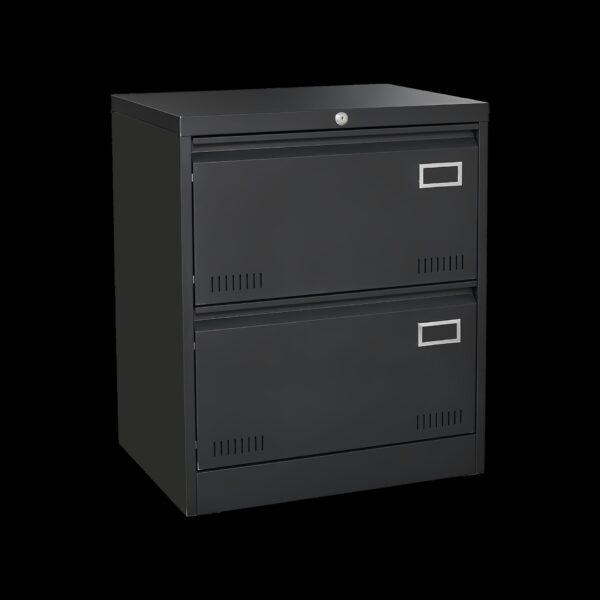 2 Drawer Metal Lateral File Cabinet With Lock, Office Vertical Files Cabinet For Home Office, Locking Metal File Cabinet - Black