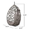 Marlin Hanging Egg Chair Basket With Teardrop Design - Gray - Image 3