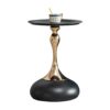 Modern Round Side Table For Small Spaces With Carbon Steel Construction - Black - Image 9