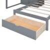 Full Over Twin Bunk Bed With Wardrobe, Drawers - Gray - Image 8