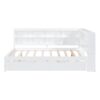 Wooden Full Size Daybed With Twin Size Trundle, Daybed With Storage Shelf And USB Charging Ports - White - Image 6